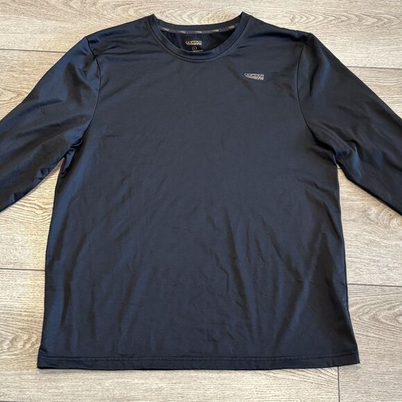 Copper Fit Shirt Mens Large Black Long Sleeve Outdoor Performance Tee Recovery - Picture 1 of 7